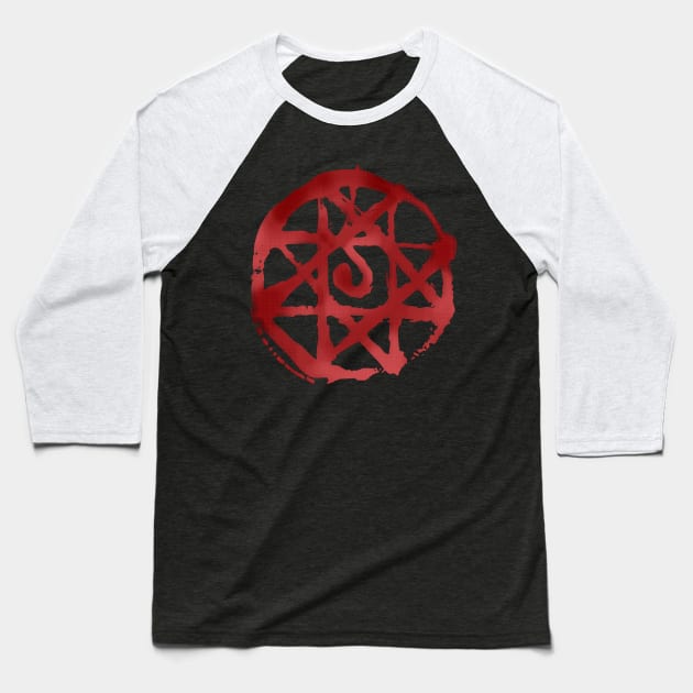 "Blood Seal" Baseball T-Shirt by Vitreousvicious